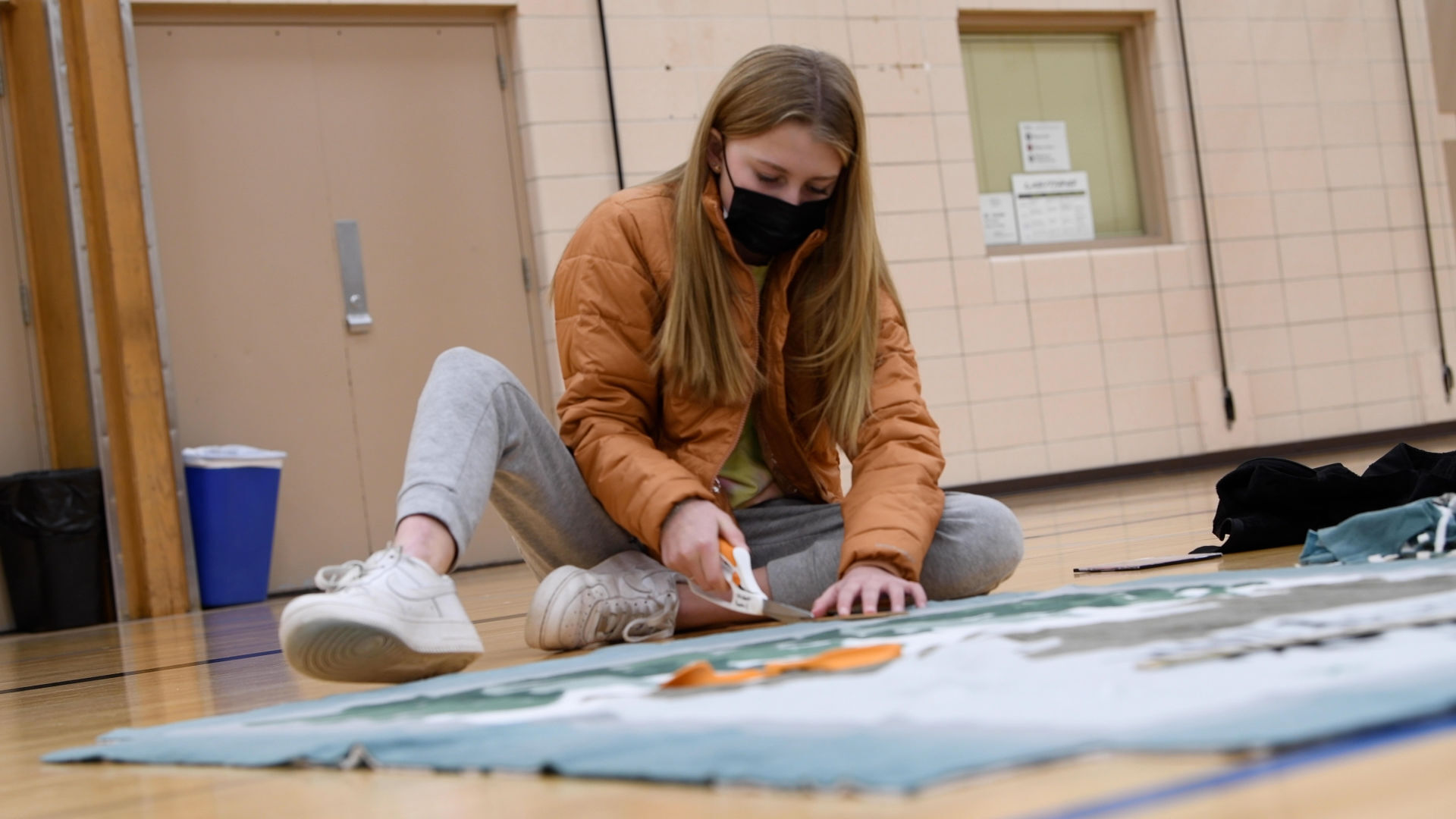 Fleece blanket assembly at Lance Middle School